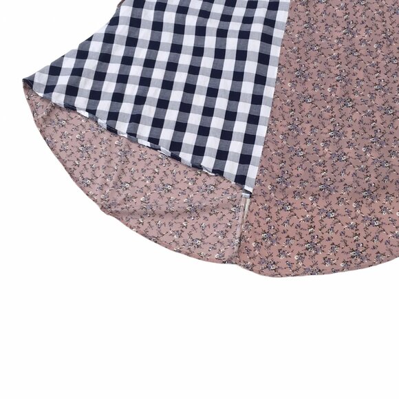 Journey Five Dress Women Small Pink Cottagecore Prairie Asymmetric Hem Check - Picture 5 of 10